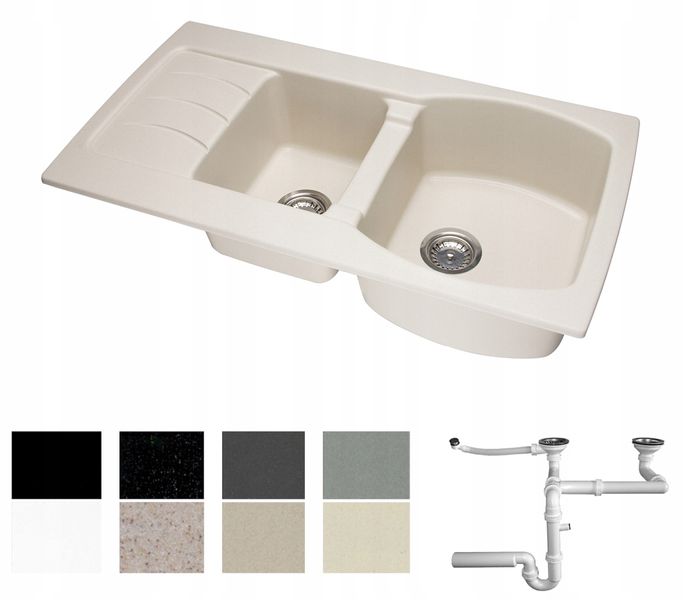ZLEW ZLEWOZMYWAK GRANIT 8 kolorów 95x50 + SYFON zdjęcie 1