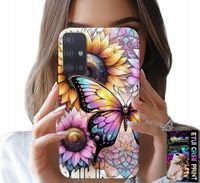 ETUI DO SAMSUNG GALAXY A51 - SŁONECZNIK Z MOTYLKIEM, OBUDOWA + FOLIA
