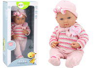 ND24_19551 Lalka Bobas Sweterek w Paski Czapeczka