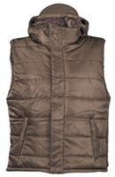 KAMIZELKA  US puchowa z kapturem brązowa