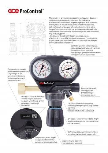 Reduktor jednostopniowy do azotu GCE do 50bar na Arena.pl