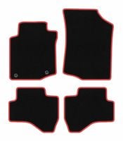 Dywaniki welurowe CARLUX-RED do Citroen C1 I 2005-2014, czerwone obszycie