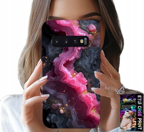 ETUI DO SAMSUNG GALAXY S10 PLUS - RÓŻOWY MARMUREK PLECKI, MODNE WZORY na Arena.pl