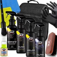 K2 Zestaw Detailingowy Satina Purio Velor Nuta Pędzelek Szczotka Ściereczki