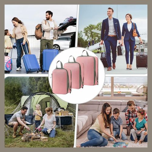 Organizer Kompresyjny  Zestaw 3 Szt     Różowy na Arena.pl