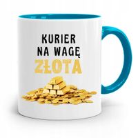 Kubek Błękitny Dla Kuriera Na Wagę Złota Prezent Z Nadrukiem Ze Zdjęciem