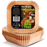 Wkłady papierowe do Airfryer 100 szt. tacki do frytkownicy beztłuszczowej 20 x 20 cm