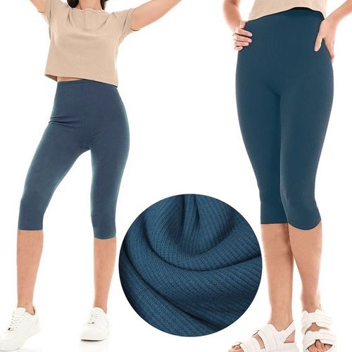 LEGGINSY BAWEŁNIANE KOLARKI getry RYBACZKI 3/4 PRĄŻKOWANE KRYJĄCE - XL/XXL na Arena.pl