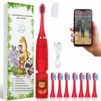 2 x SZCZOTECZKA SONICZNA DLA DZIECI ELEKTRYCZNA DO ZĘBÓW LEW CZERWONA HEELL