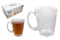 kubek szklanka z uchem koła i kropki 10 x 8 cm 250 ml kpl. 6 szt