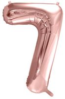 Balon foliowy Cyfra 7, 86cm, różowe złoto XL