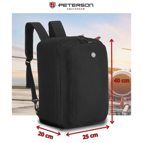 plecak podróżny w czarnym kolorze zamykany suwakiem, idealny na Arena.pl