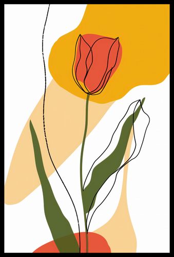 Plakat 40x60cm Przerysowany Tulipan na Arena.pl
