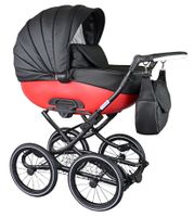 KLASYCZNY Wózek Dziecięcy Roys Retro Skóra 3w1 BabeBoss Classic