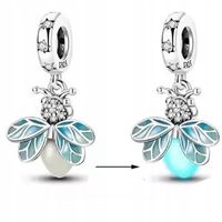 Charms ze srebra świecący w ciemności świetlik robaczek świętojański s925