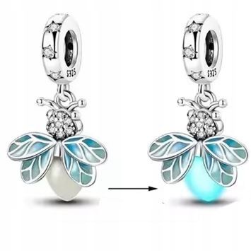 Charms ze srebra świecący w ciemności świetlik robaczek świętojański s925 na Arena.pl