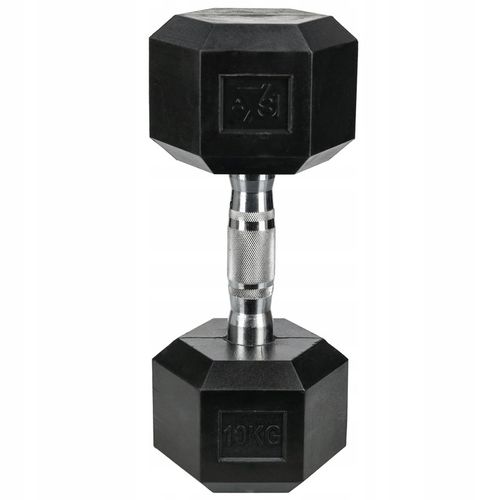 HANTEL ŻELIWNY OGUMOWANY CIĘŻAREK HEX 10KG SOLIDNY WYTRZYMAŁY STALOWY PRO na Arena.pl