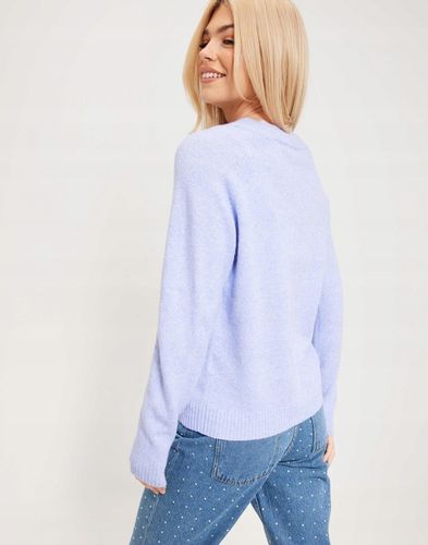 VERO MODA KLASYCZNY FIOLETOWY SWETER Z OKRĄGŁYM DEKOLTEM G4Z NG5__S na Arena.pl