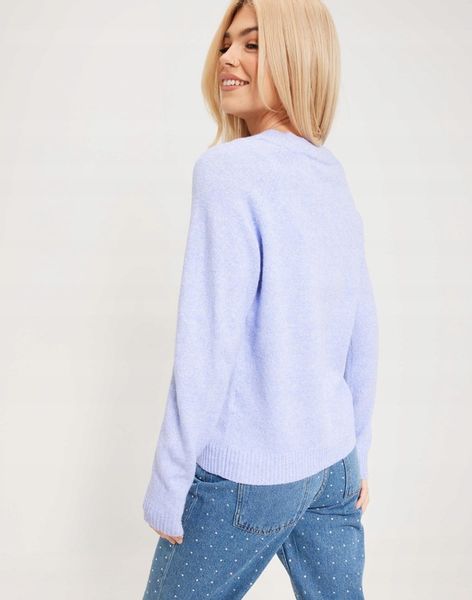 VERO MODA KLASYCZNY FIOLETOWY SWETER Z OKRĄGŁYM DEKOLTEM G4Z NG5__S zdjęcie 3