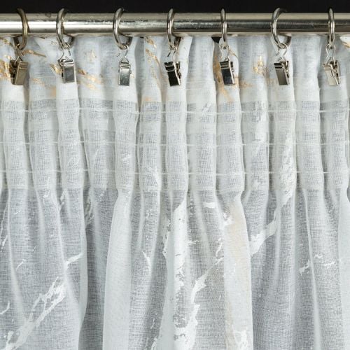 Firana Molly biała 140x270 cm taśma marszcząca z błyszczącym nadrukiem na Arena.pl