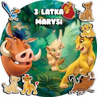OPŁATEK NA TORT 20CM - KRÓL LEW LION KING + IMIĘ + ! 15CM 18CM
