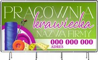 Plandeka reklamowa 100x50 cm oczka Usługi krawieckie pracownia