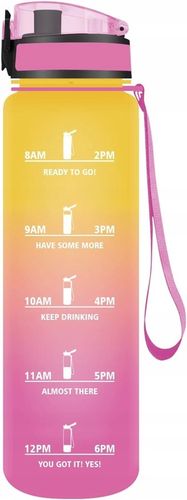 Butelka Bidon na Wodę Miarka Motywacyjna 1L TRITAN 1000ml + sitko na owoce na Arena.pl