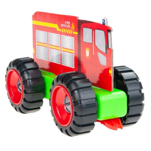 ZESTAW POJAZDÓW WOZÓW STRAŻACKICH KONSTRUKCYJNYCH 3 AUTKA 68 EL. PUZZLE zdjęcie 11