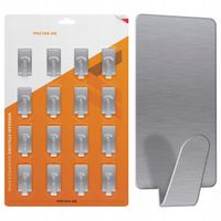 WIESZAKI SAMOPRZYLEPNE SREBRNE HACZYKI ALUMINIOWE DO ŁAZIENKI ŁAZIENKOWE 16