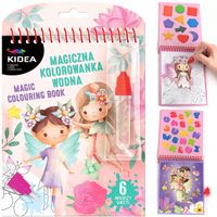 MAGICZNA WIELORAZOWA KOLOROWANKA WODNA 6 ARKUSZY PISAK DO KOLOROWANIA KIDEA