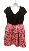 Closet London Navy Floral Print 2-in-1 Full Skirt Dress 42