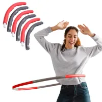 Koło Hula-Hop odchudzające piankowe z wypustkami czerwonoszary -100cm