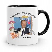 Kubek Czarny Donald Tusk Po Platforma Prezent Z Nadrukiem Ze Zdjęciem