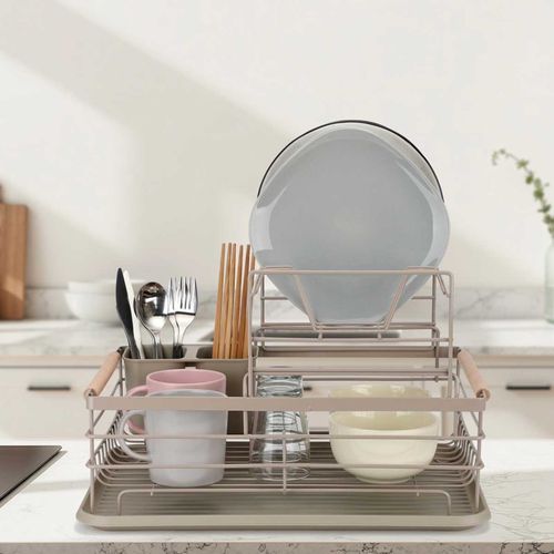 suszarka do naczyń z ociekaczem i tacą e-8190 beżowa na Arena.pl