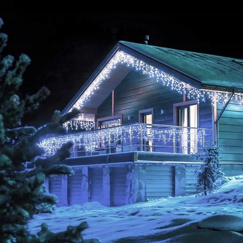 KURTYNA LED SOPLE 23m 500 LED BIAŁY ZIMNY FLASH IP44 LAMPKI ZEWNĘTRZNE na Arena.pl