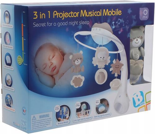 B-Kids KARUZELA DO ŁÓŻECZKA 3w1 PROJEKTOR LAMPKA na Arena.pl