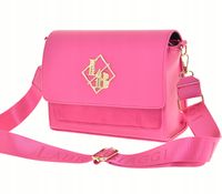 Laura Biaggi - torebka listonoszka kuferek fuksja kieszonka klapka P342