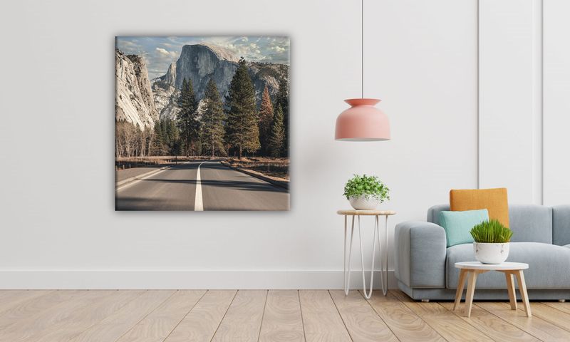OBRAZ NA PŁÓTNIE 017 Droga pod górami 70x70cm zdjęcie 5