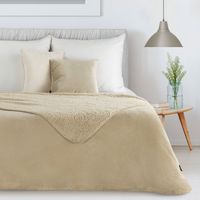 Koc jednokolorowy imitujący buklę TEDY 70X160 j. beżowy