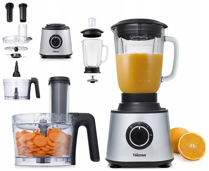 SOLIDNY ROBOT KUCHENNY 4w1 RVS szklany dzban 1,5L z funkcją pulsacyjną 600W zdjęcie 1