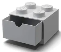 LEGO POJEMNIK KLOCEK 4 SZUFLADA SZARY NA BIURKO