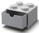 LEGO POJEMNIK KLOCEK 4 SZUFLADA SZARY NA BIURKO