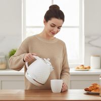 Czajnik Elektryczny Bezprzewodowy 1,7 L | 2200 W | Mocny | Filtr | Biały