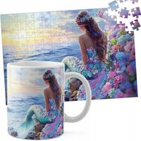 ZESTAW KUBEK + PUZZLE 110EL - SYRENKI SYRENA SYRENY PODWODNY ŚWIAT