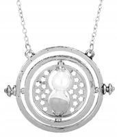 Naszyjnik metalowy klepsydra srebrny zmieniacz  N67_Srebrny