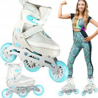 ROLKI REGULOWANE DAMSKIE MŁODZIEŻOWE KAUCZUKOWE ŁYŻWOROLKI ROZMIAR 39-42