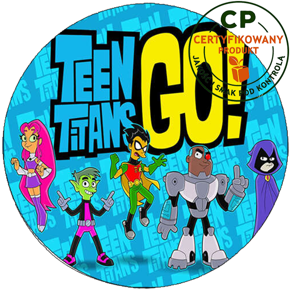 Opłatek na tort Młodzi Tytani zdjęcie 1