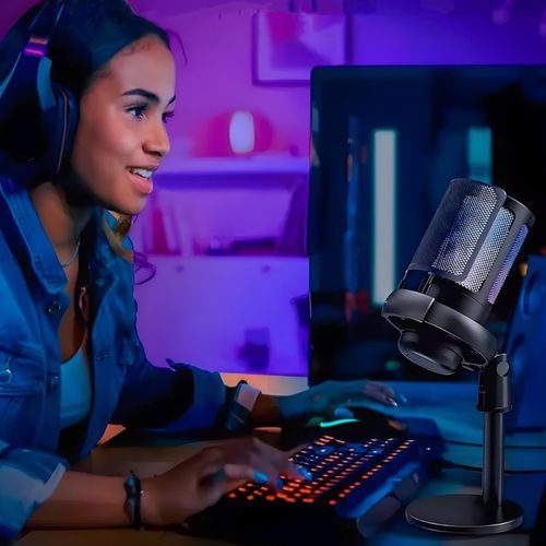 MIKROFON GAMINGOWY USB DO KOMPUTERA POP-FILTER POJEMNOŚCIOWY WYCISZ FUNKCJA na Arena.pl