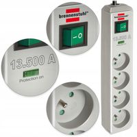 Listwa Zasilająca Przedłużacz Przepięciowy Szary 4 GNIAZDA Certyfikat CE