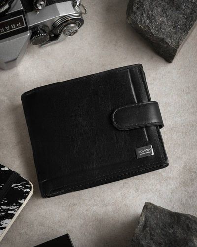 skórzany portfel męski z systemem rfid zamykany na zatrzask - rovicky na Arena.pl